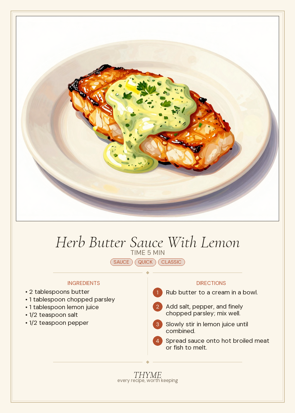 Herb Butter Sauce With Lemon