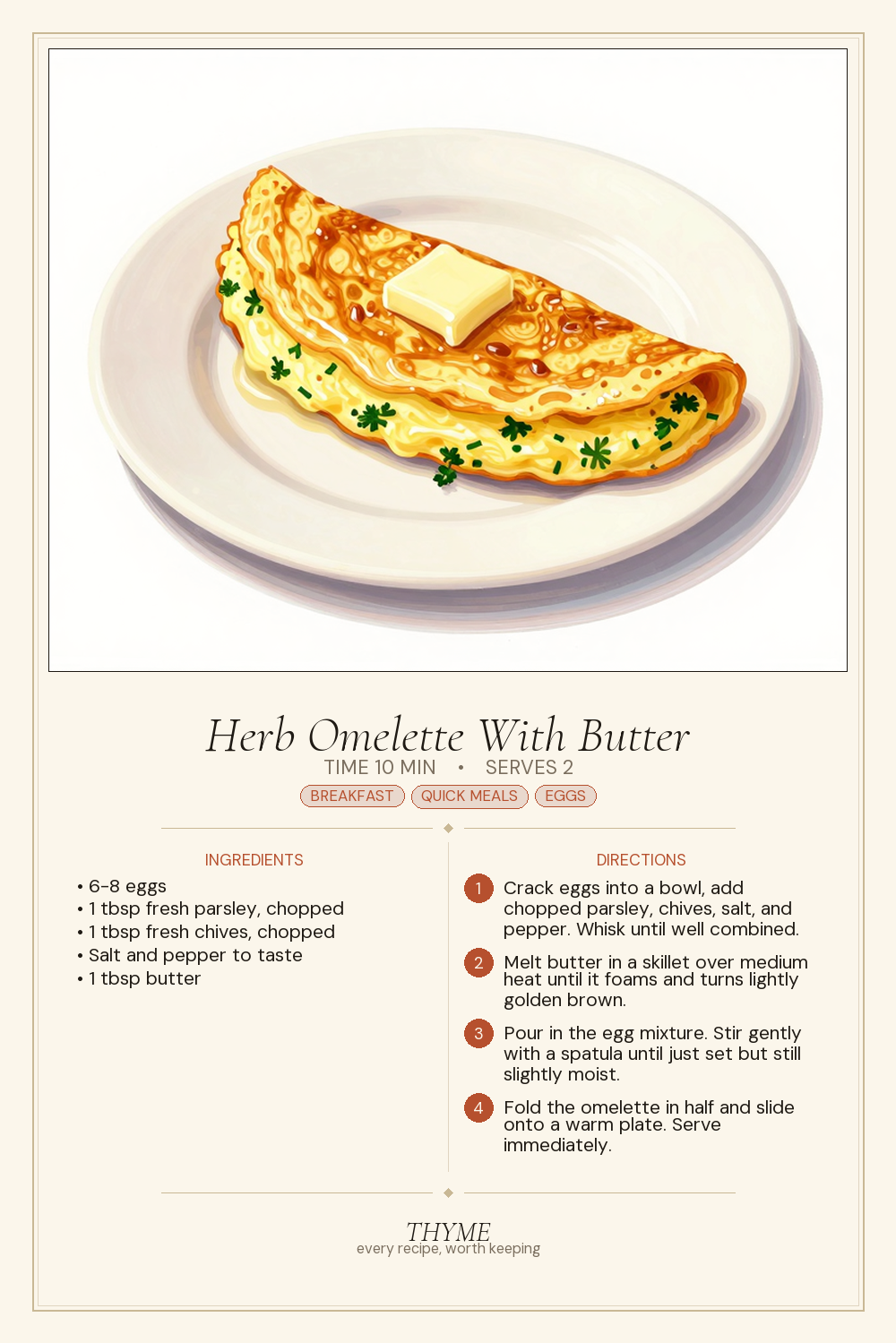 Herb Omelette With Butter