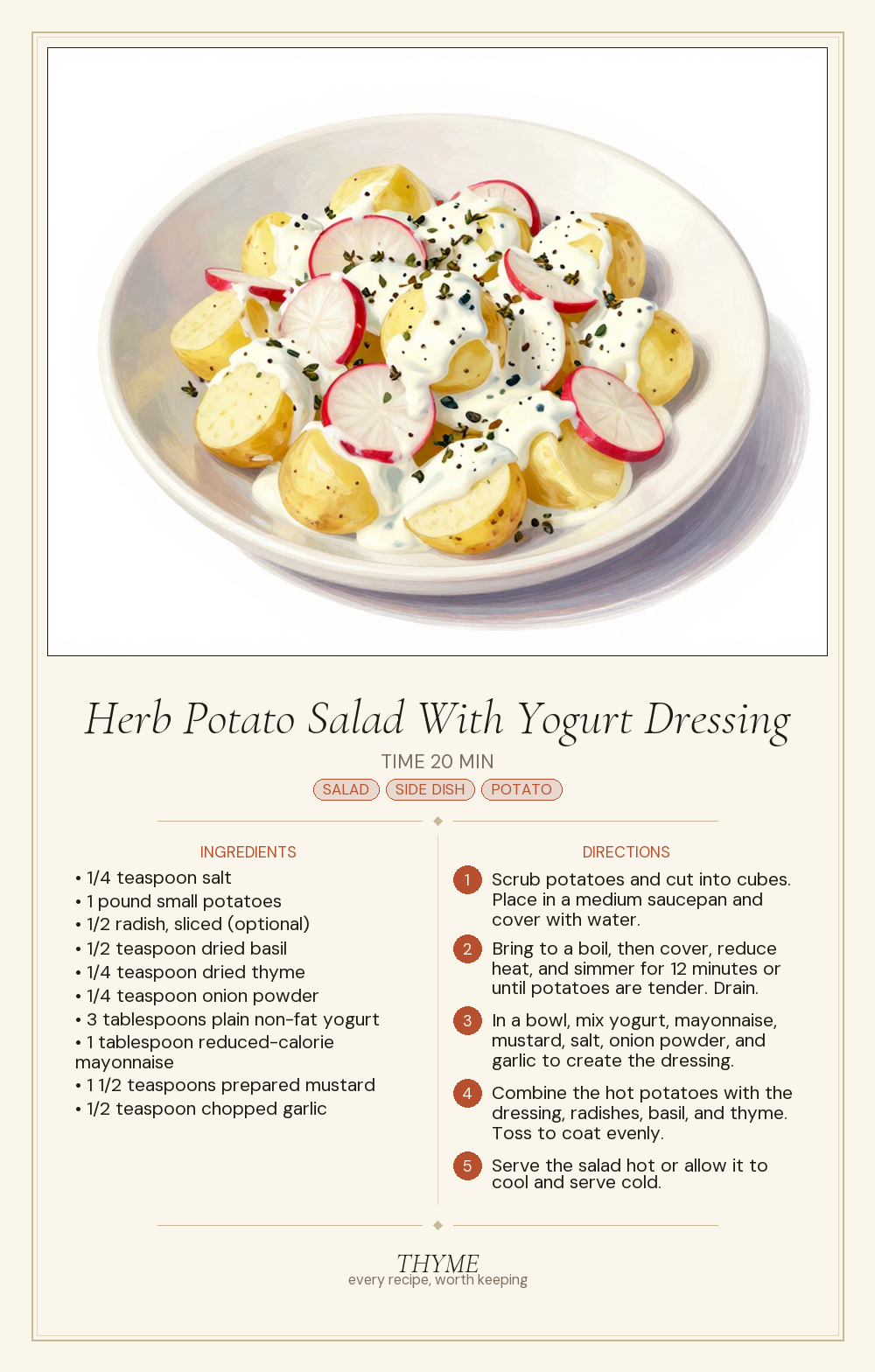 Herb Potato Salad With Yogurt Dressing