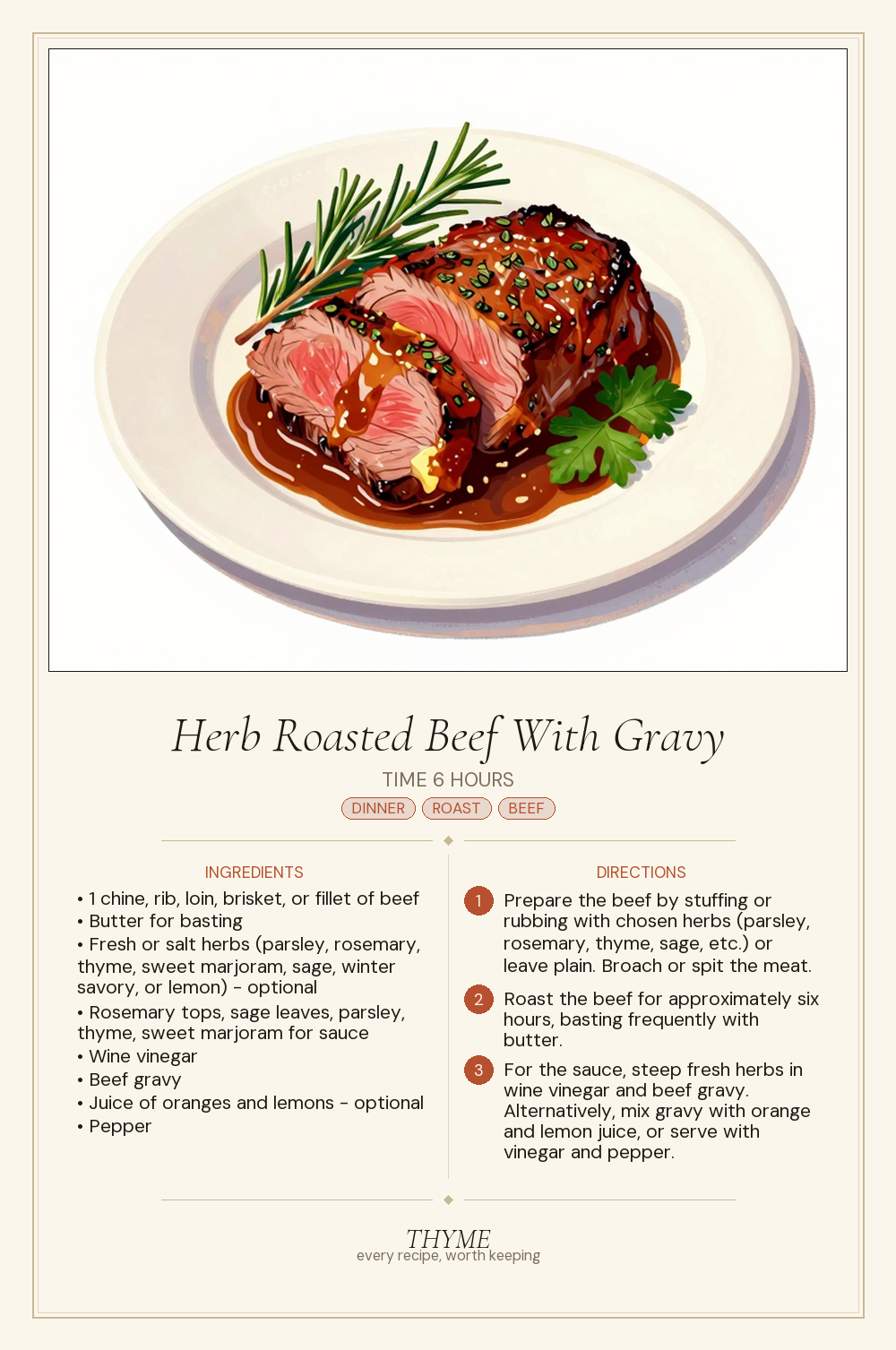 Herb Roasted Beef With Gravy