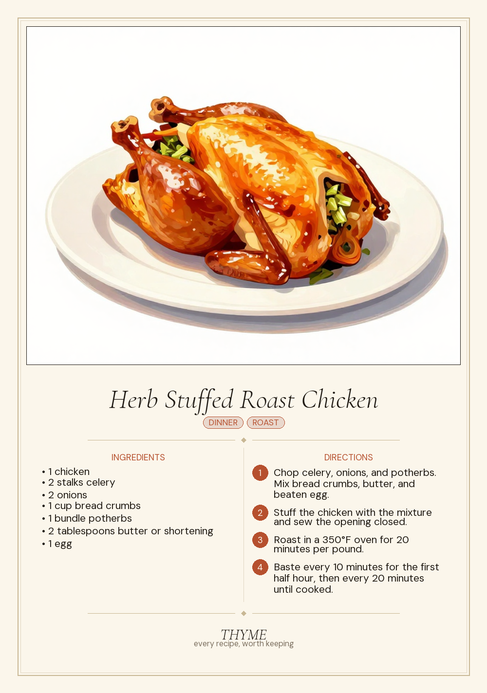 Herb Stuffed Roast Chicken