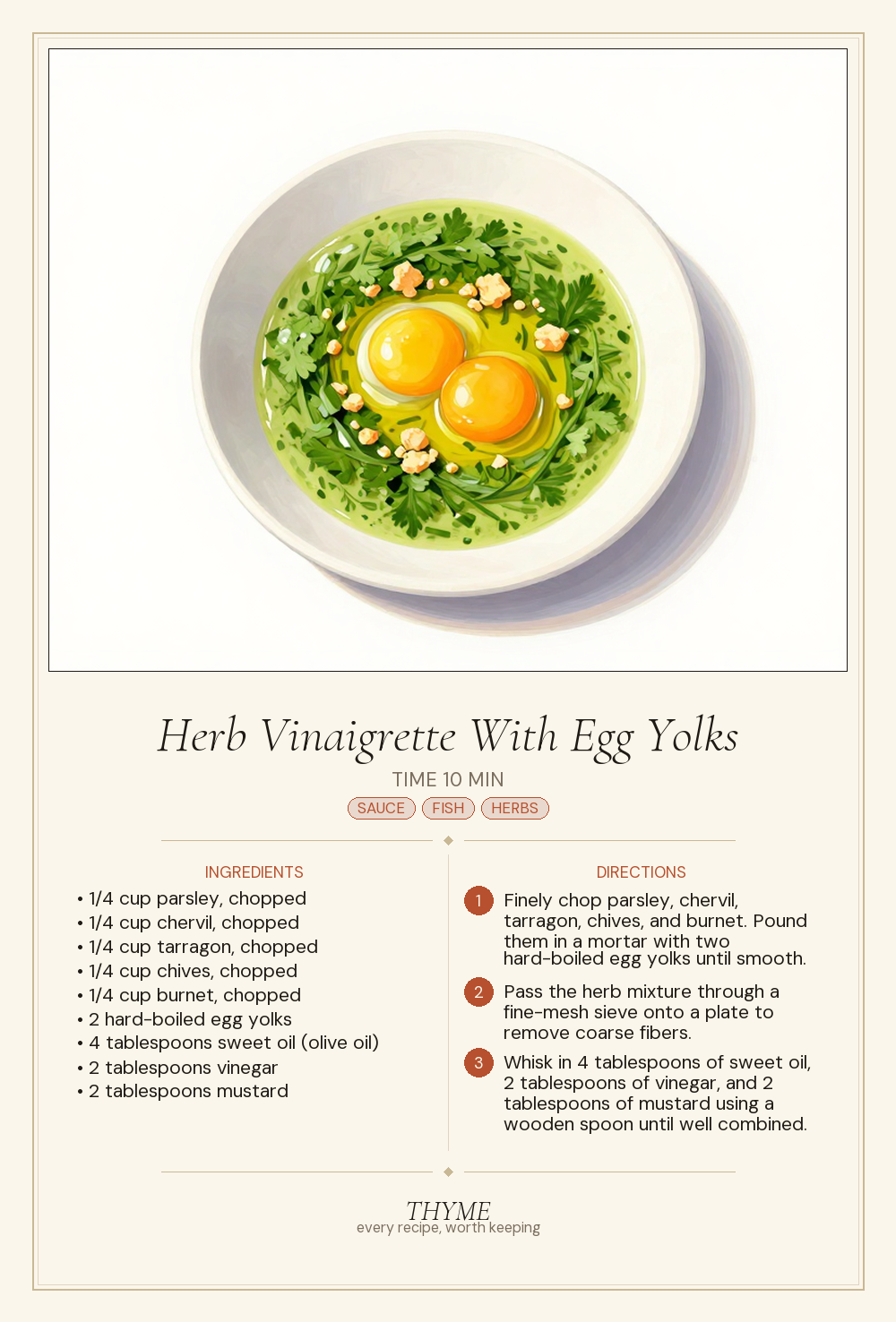 Herb Vinaigrette With Egg Yolks