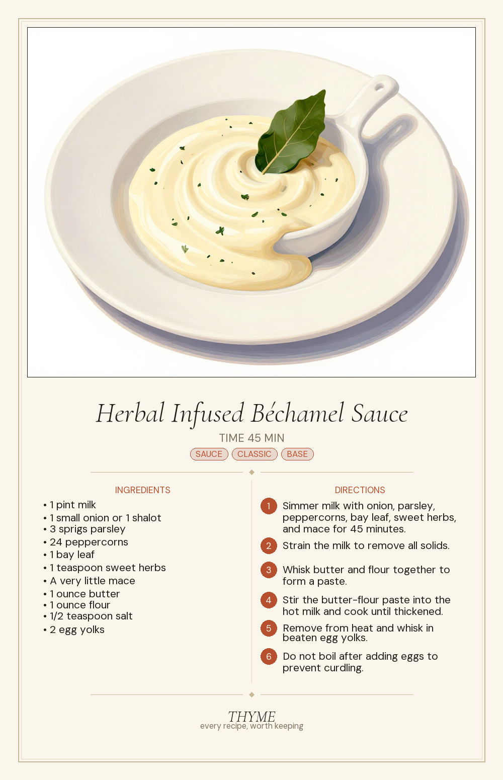 Herbal Infused Béchamel Sauce