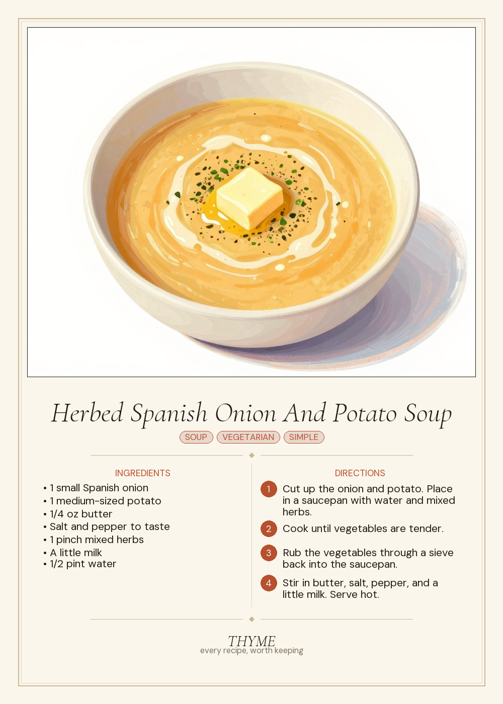 Herbed Spanish Onion And Potato Soup