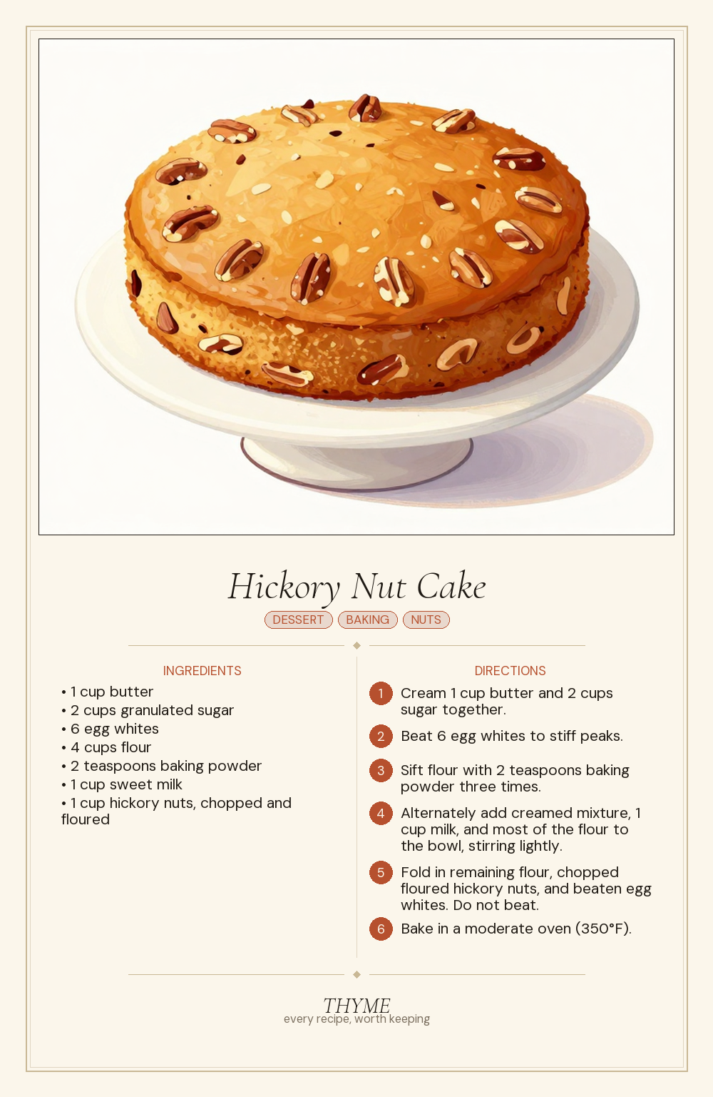 Hickory Nut Cake