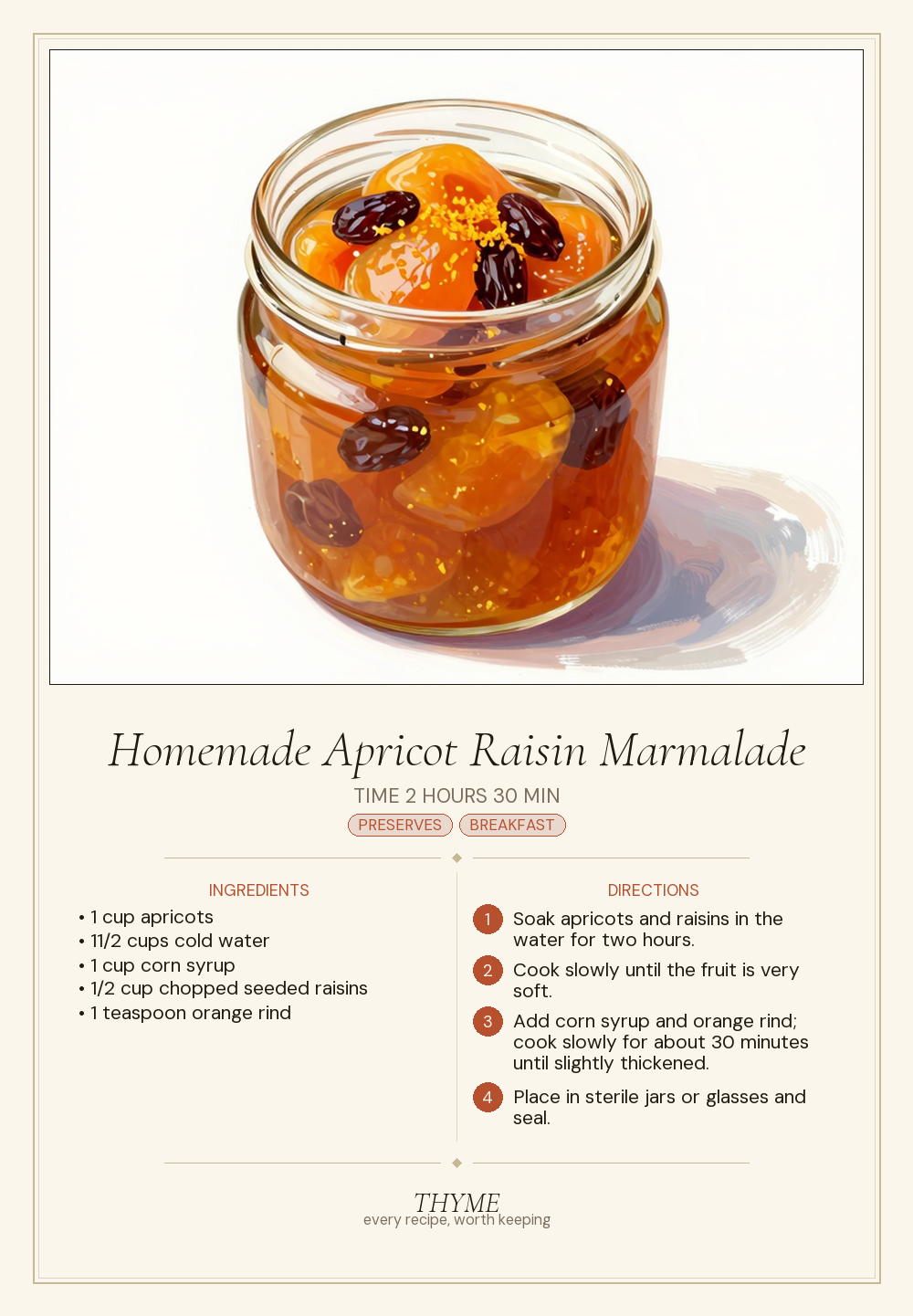 Homemade Apricot Raisin Marmalade