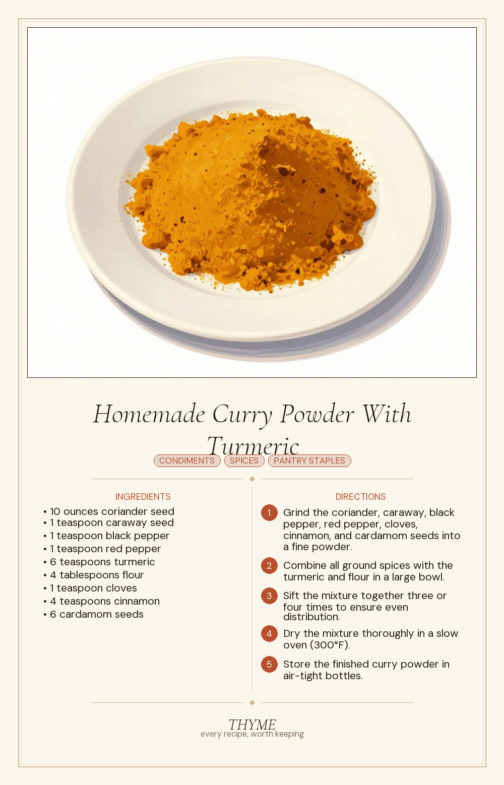 Homemade Curry Powder With Turmeric