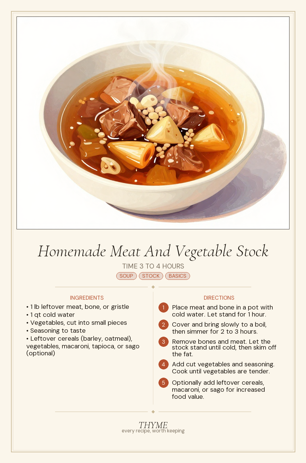 Homemade Meat And Vegetable Stock