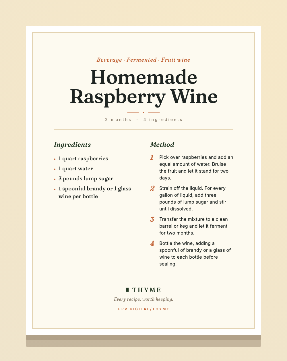 Homemade Raspberry Wine