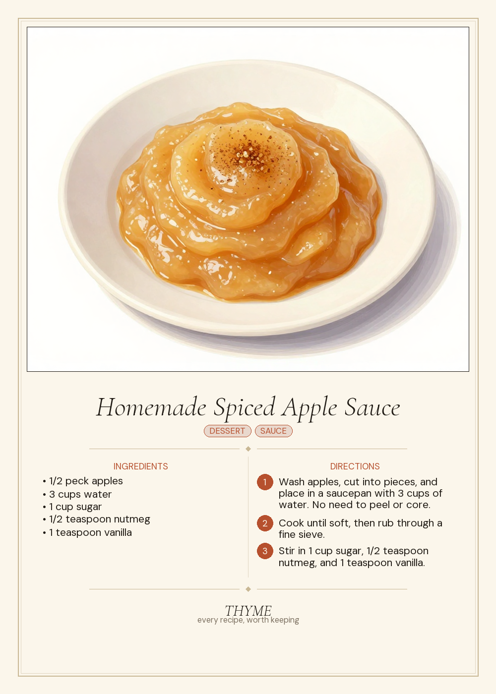 Homemade Spiced Apple Sauce