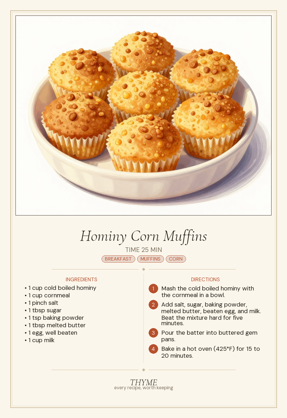 Hominy Corn Muffins