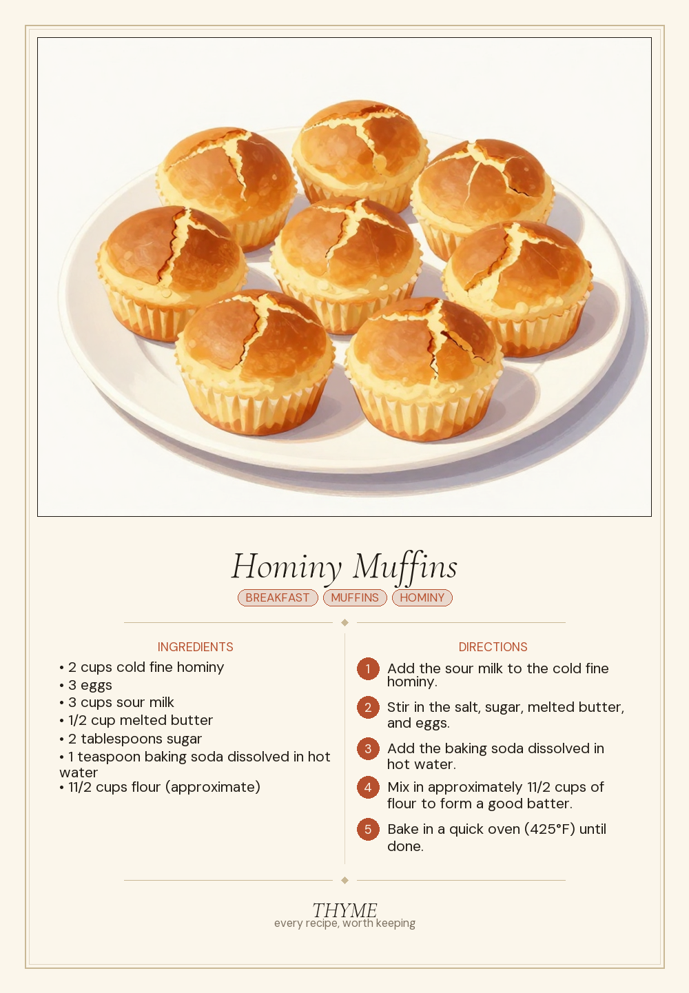 Hominy Muffins