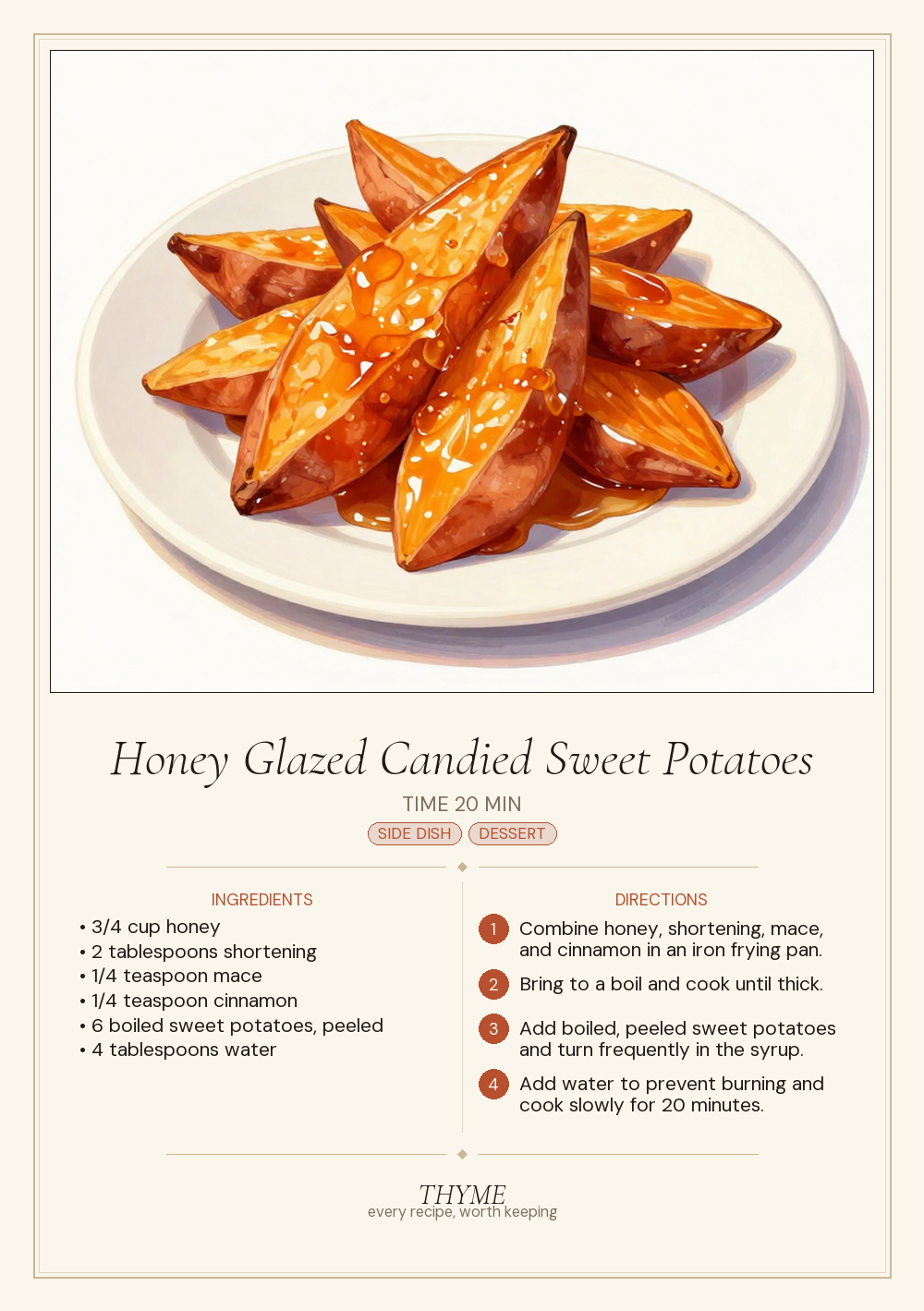Honey Glazed Candied Sweet Potatoes