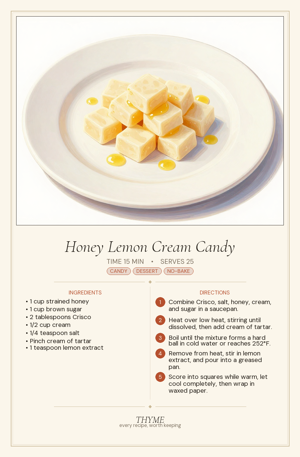 Honey Lemon Cream Candy