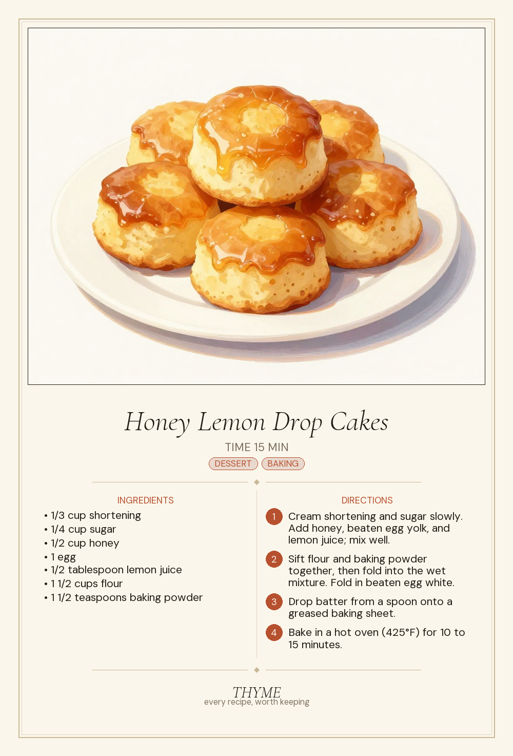 Honey Lemon Drop Cakes