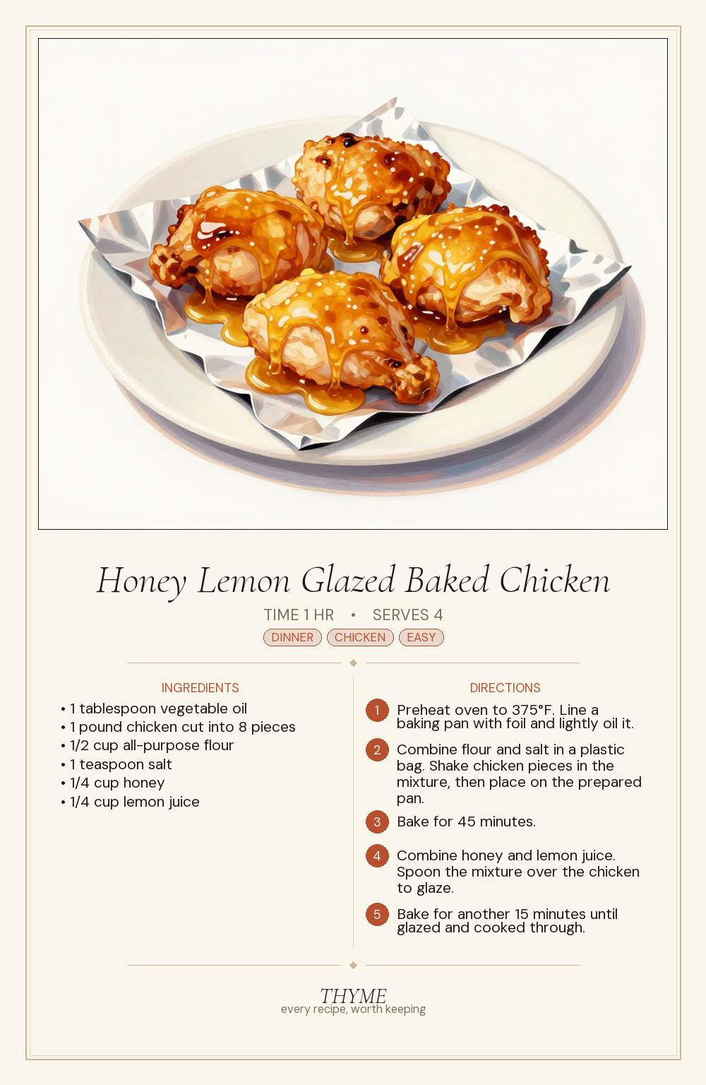 Honey Lemon Glazed Baked Chicken