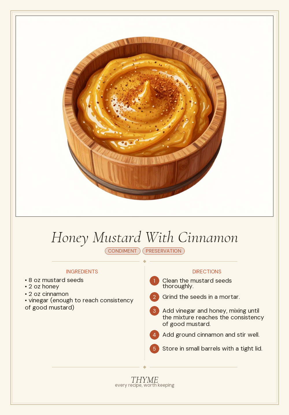 Honey Mustard With Cinnamon