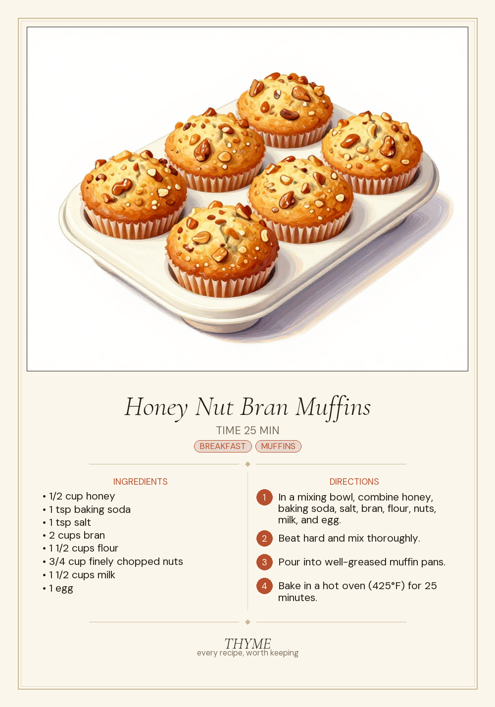 Honey Nut Bran Muffins