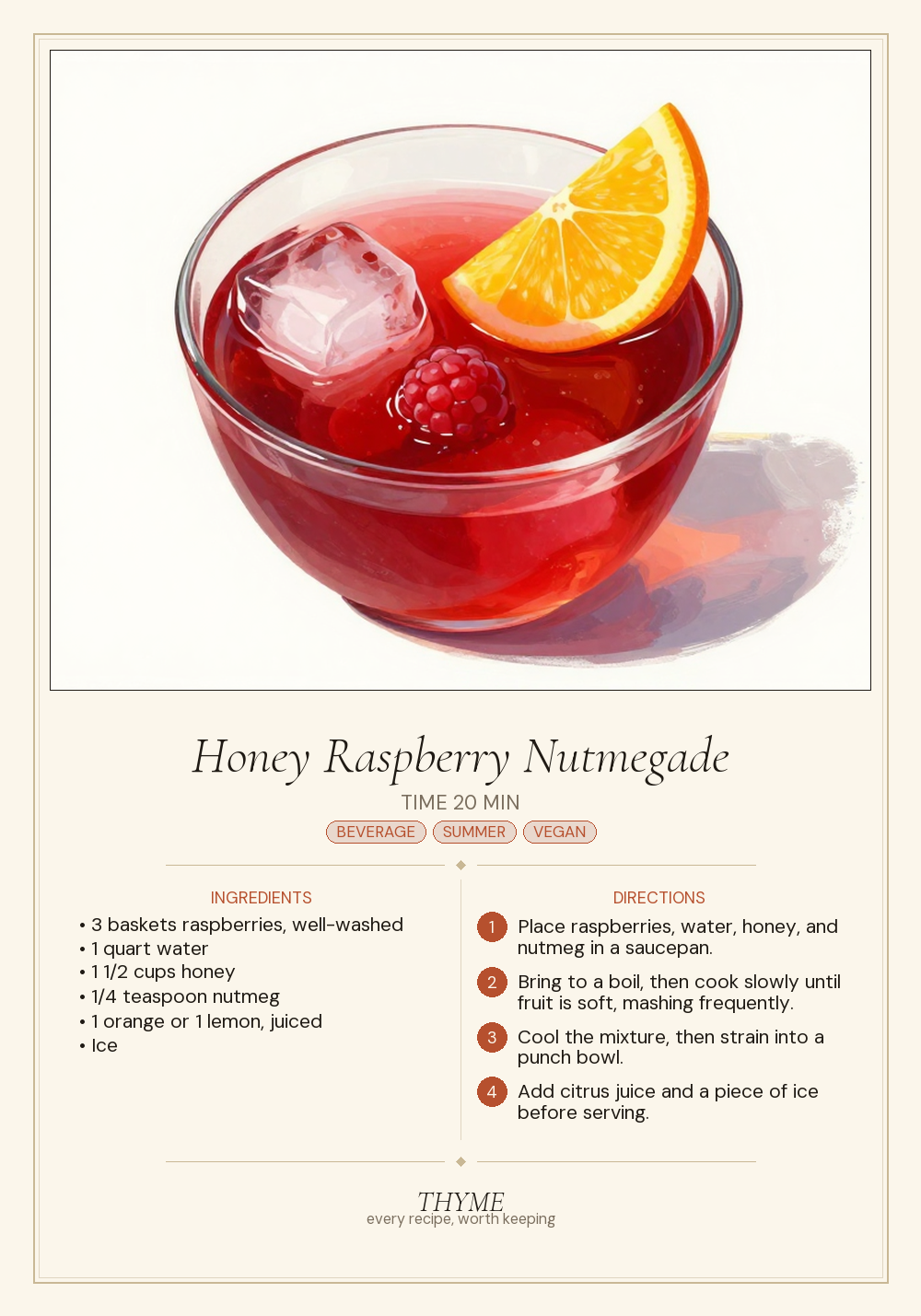 Honey Raspberry Nutmegade