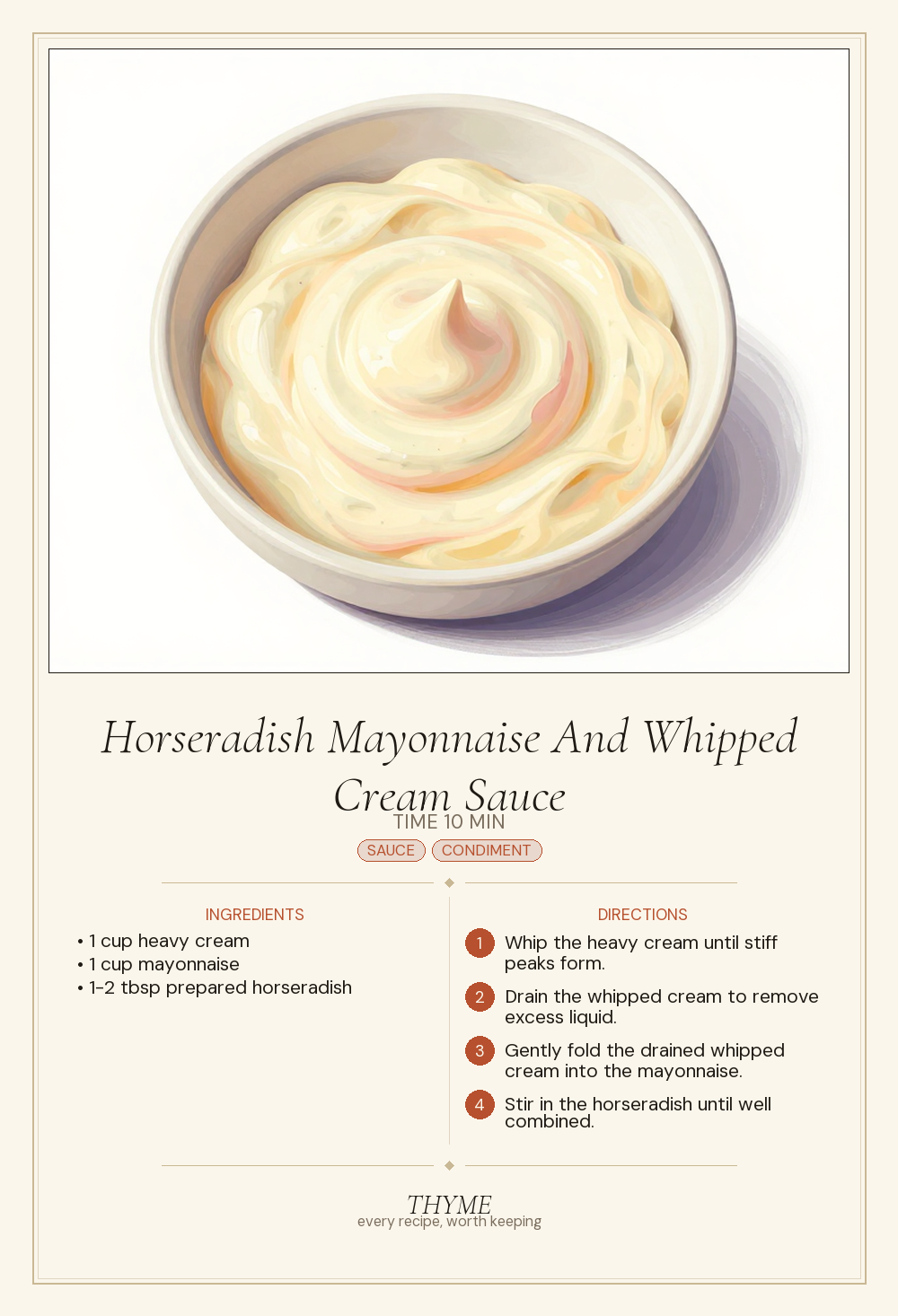 Horseradish Mayonnaise And Whipped Cream Sauce
