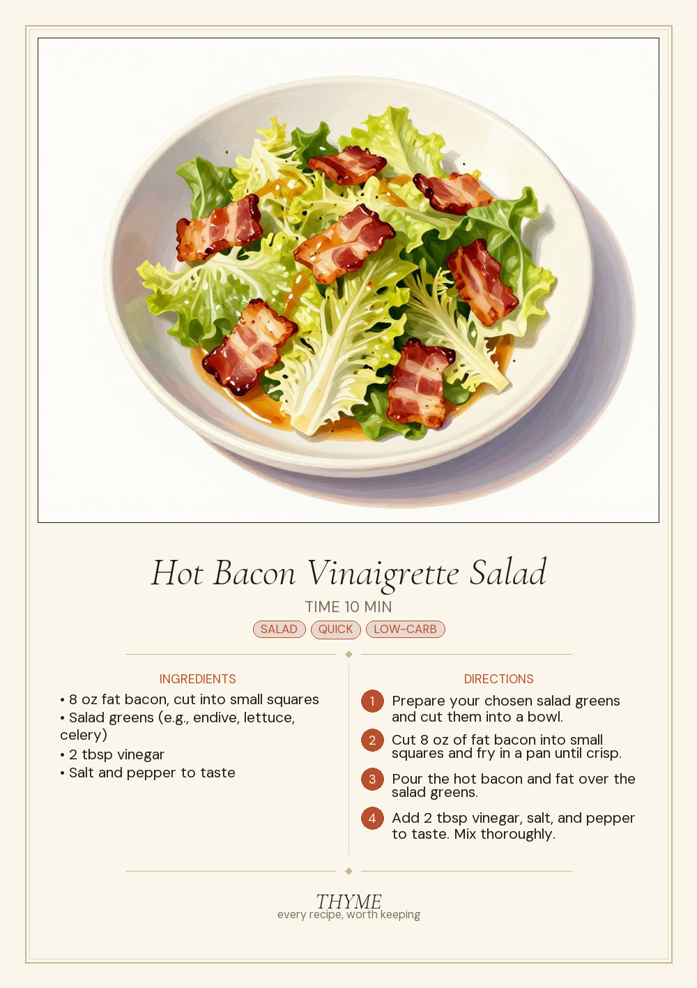 Hot Bacon Vinaigrette Salad