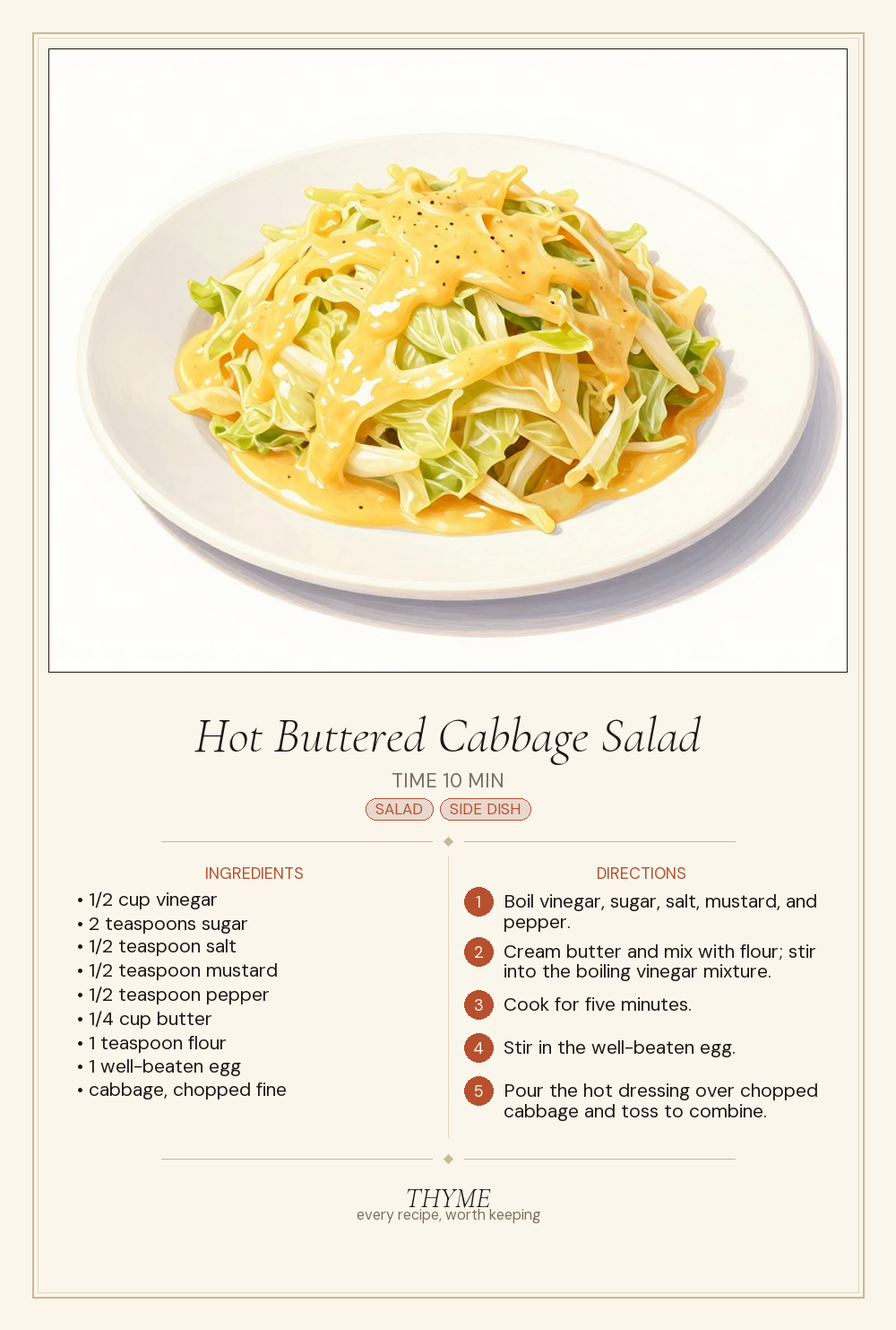 Hot Buttered Cabbage Salad