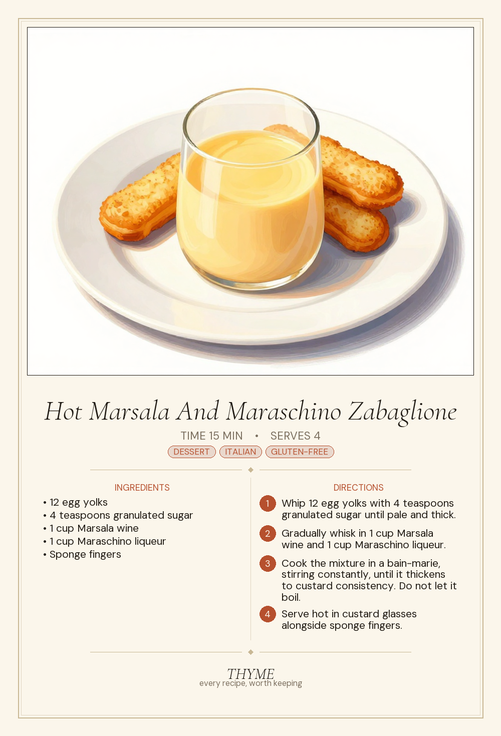 Hot Marsala And Maraschino Zabaglione