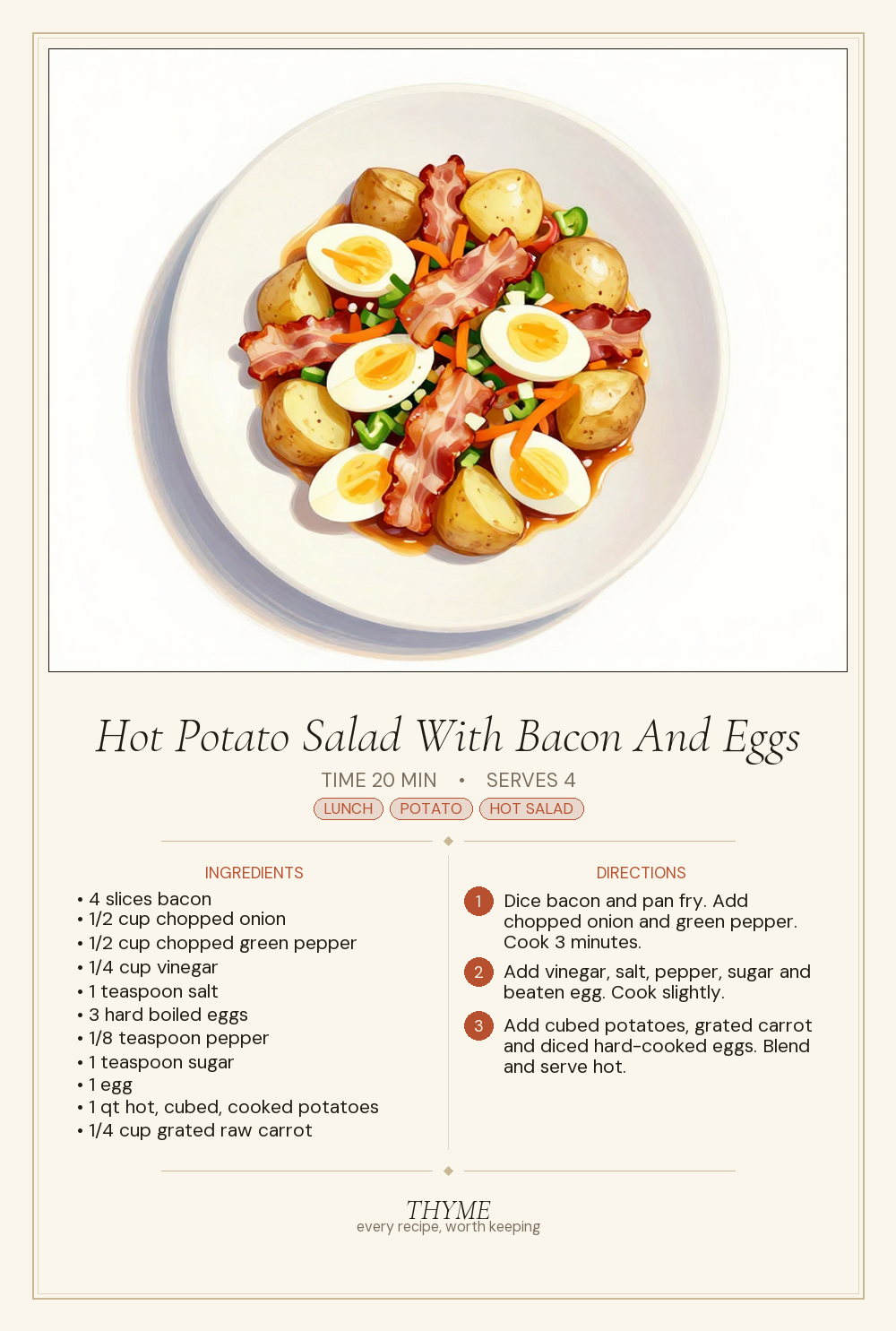 Hot Potato Salad With Bacon And Eggs
