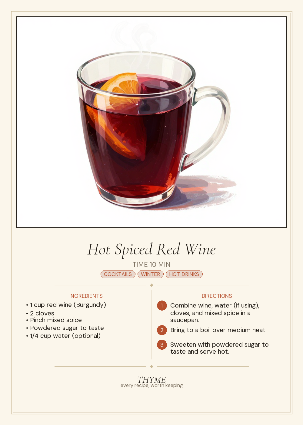Hot Spiced Red Wine