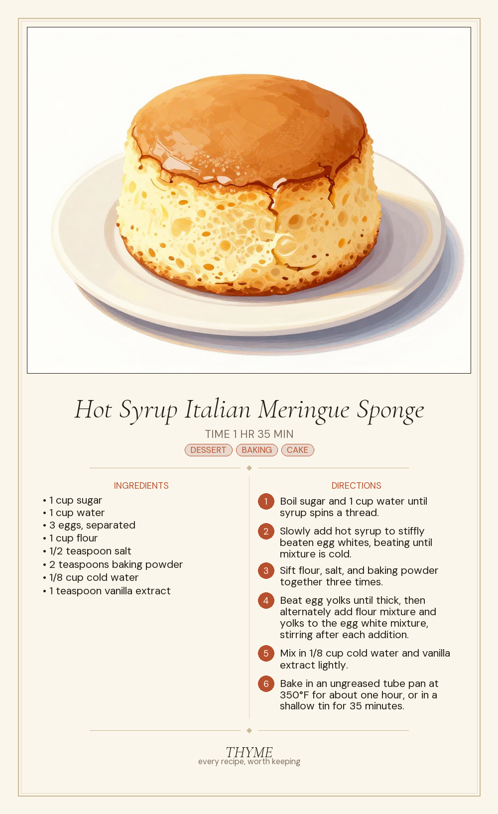 Hot Syrup Italian Meringue Sponge