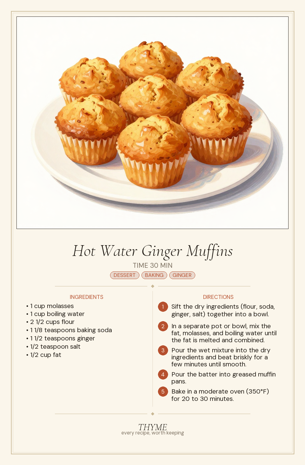 Hot Water Ginger Muffins