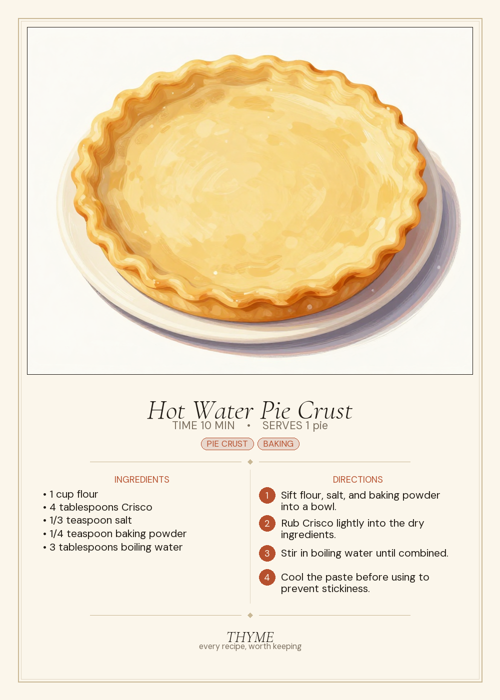 Hot Water Pie Crust