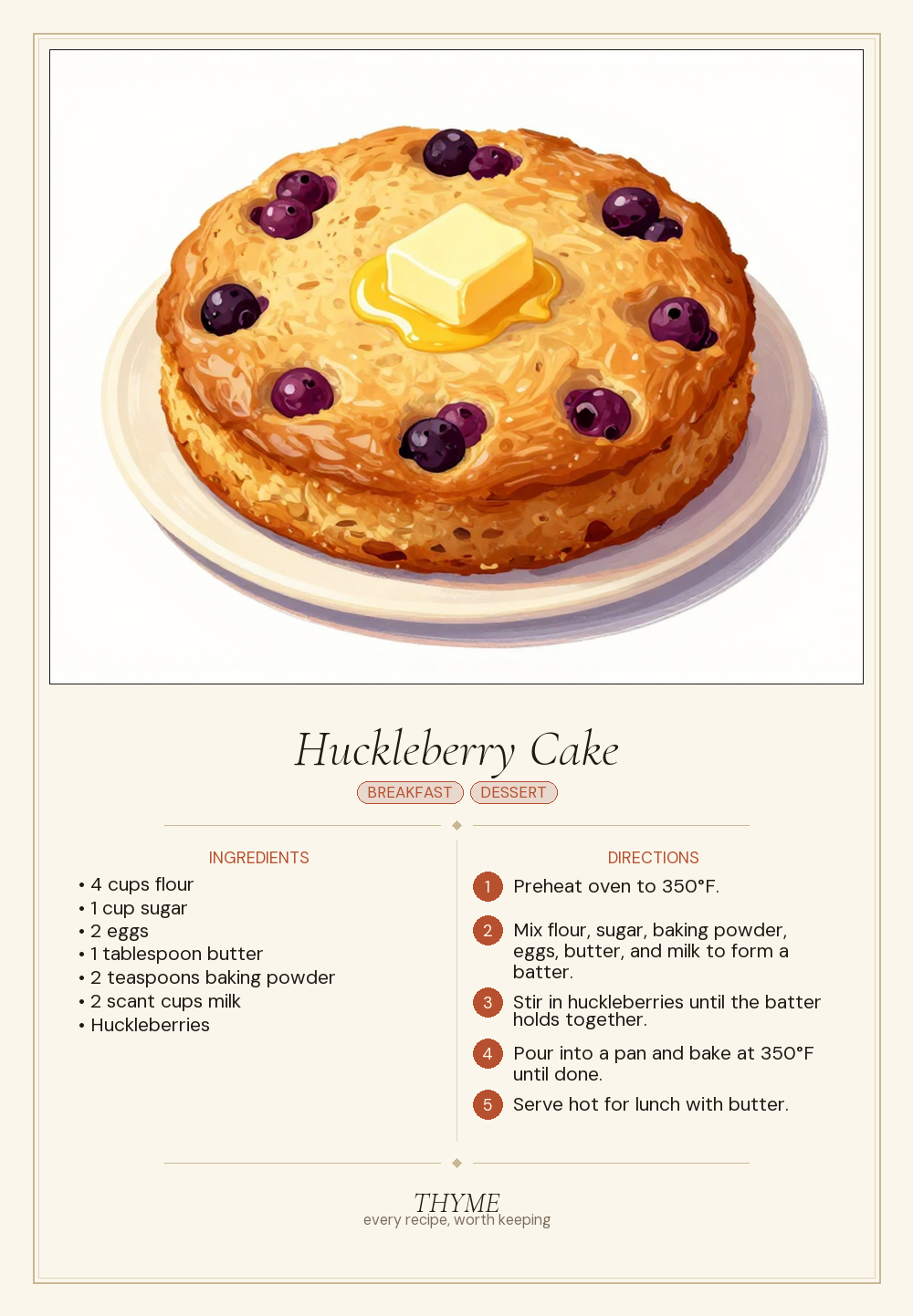 Huckleberry Cake