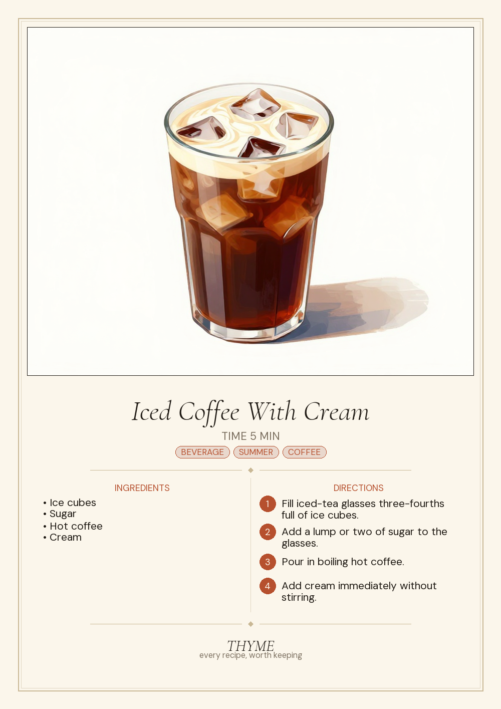 Iced Coffee With Cream