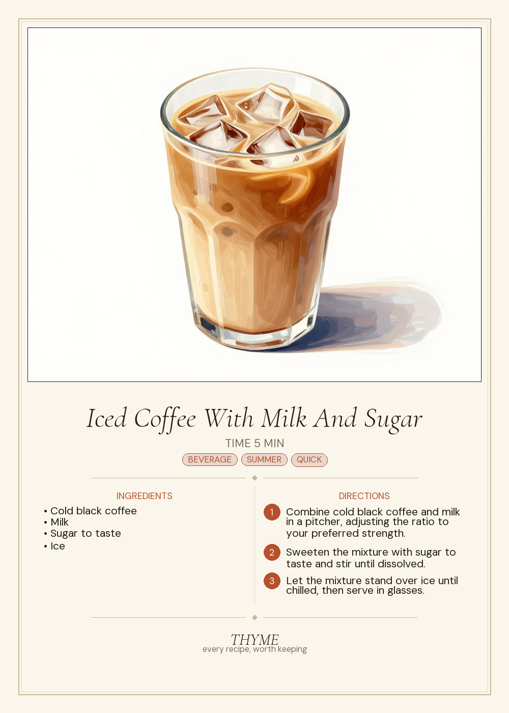 Iced Coffee With Milk And Sugar