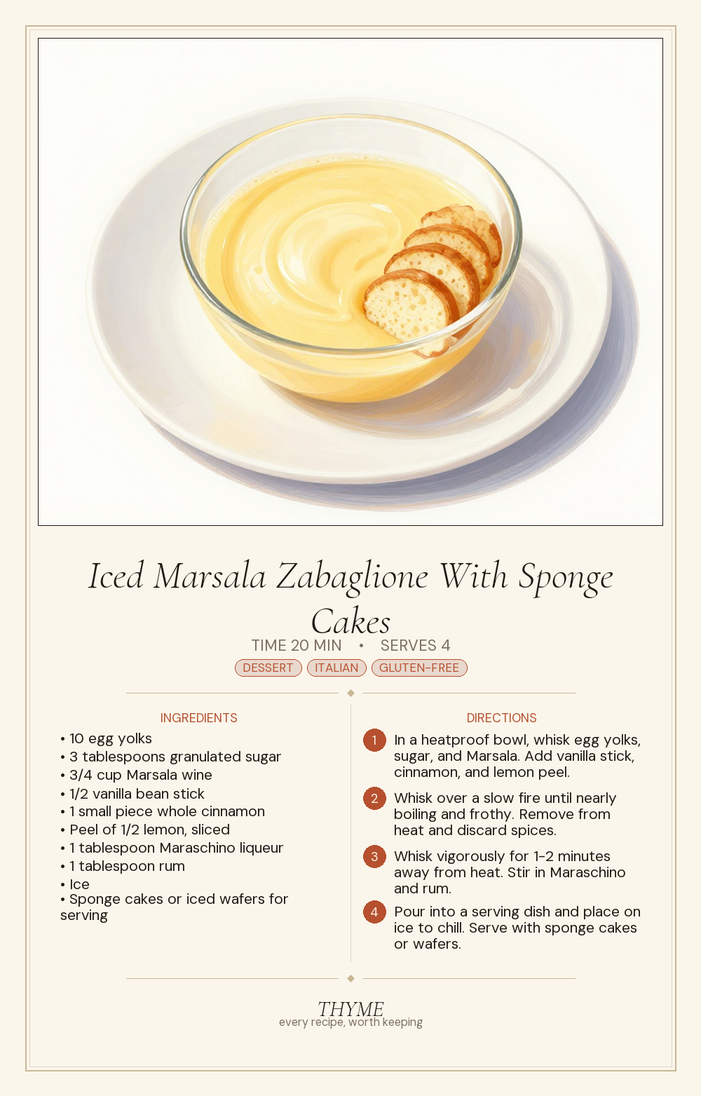 Iced Marsala Zabaglione With Sponge Cakes