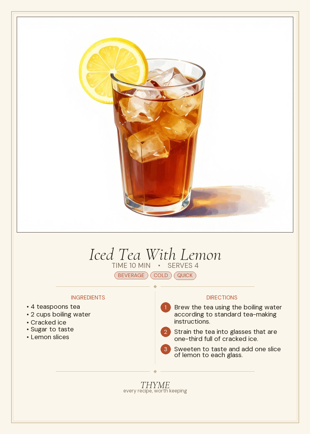 Iced Tea With Lemon