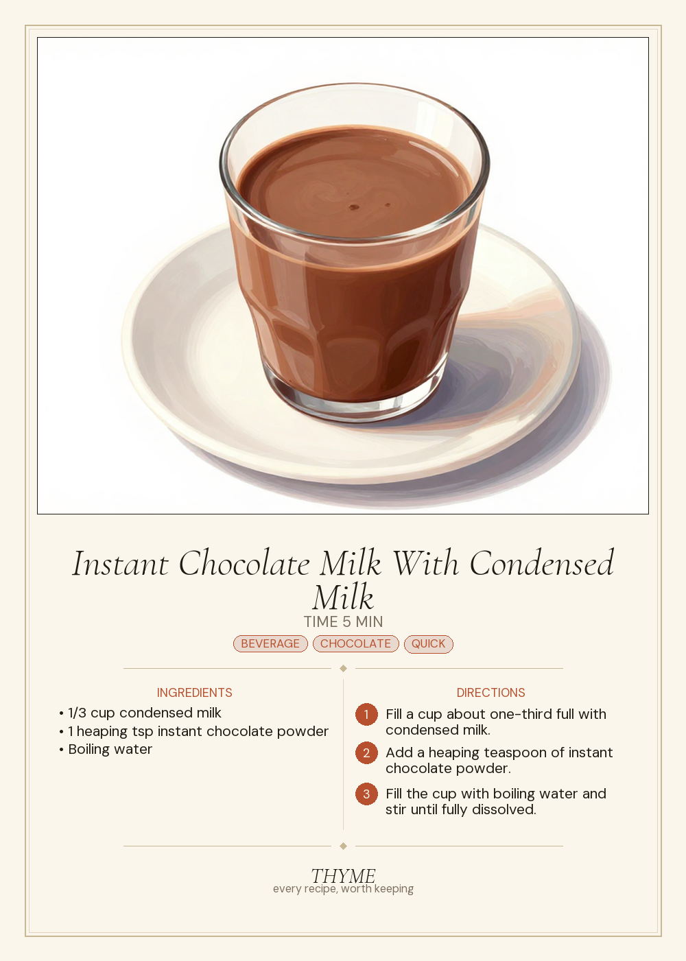 Instant Chocolate Milk With Condensed Milk
