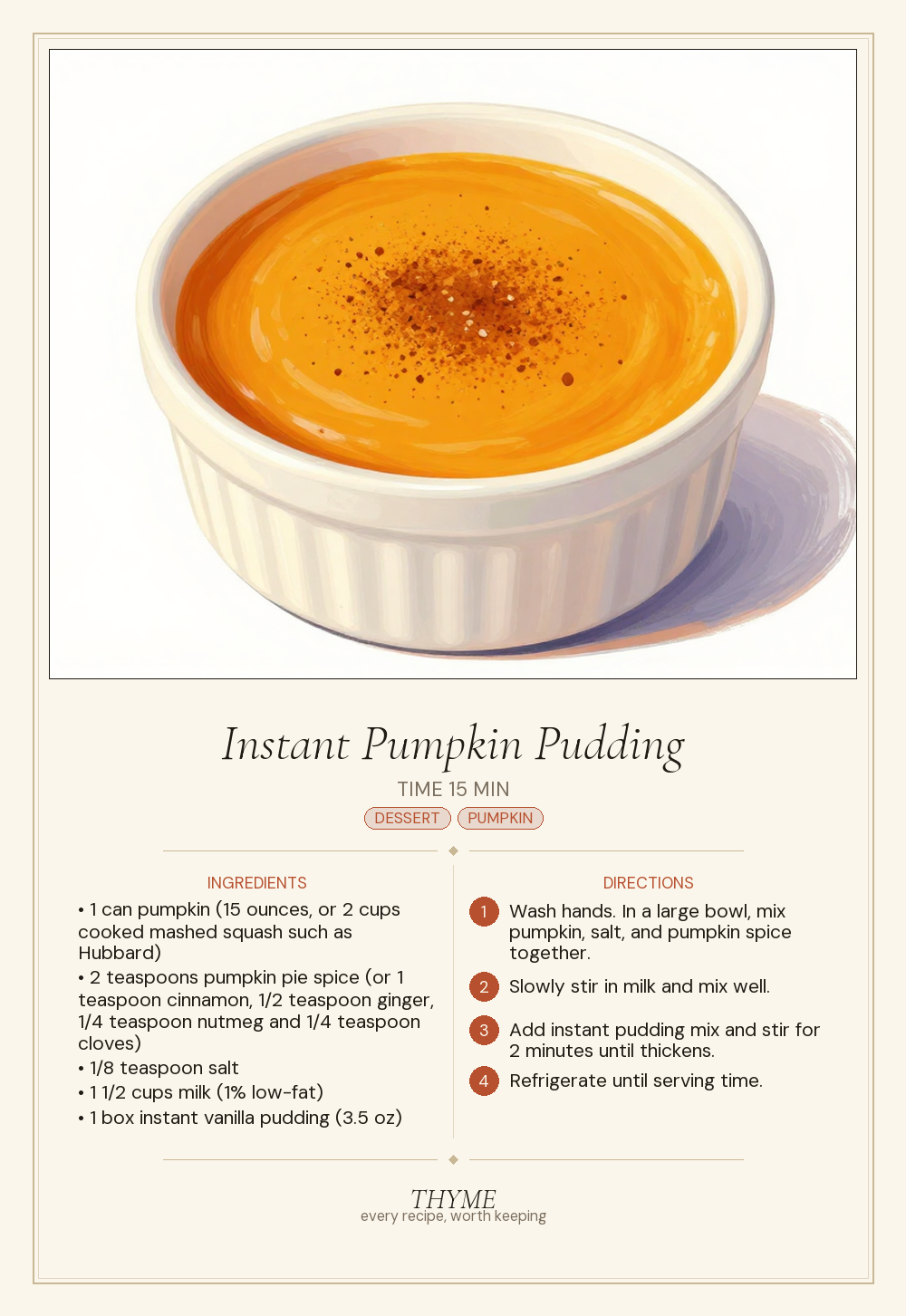 Instant Pumpkin Pudding