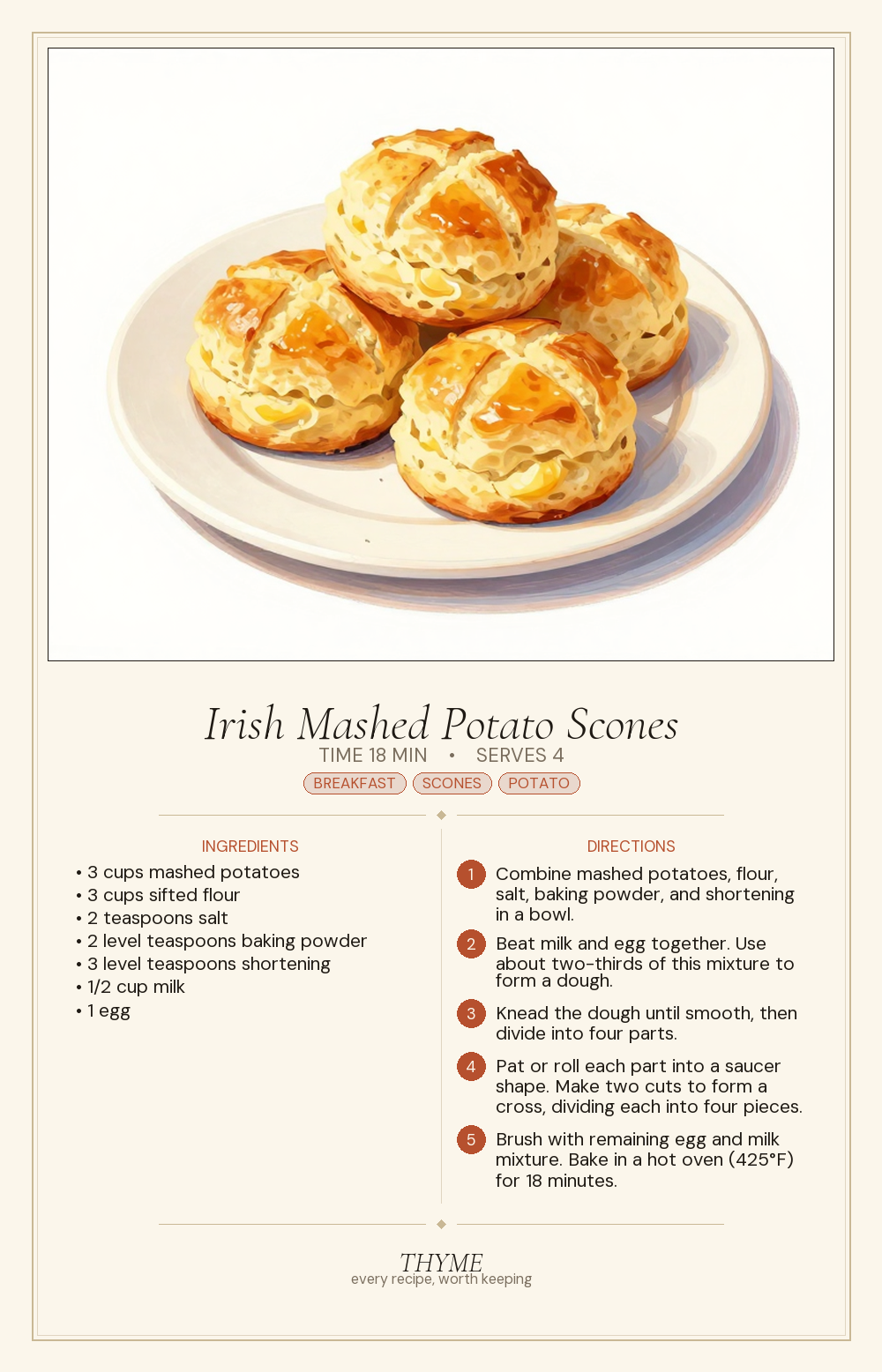Irish Mashed Potato Scones