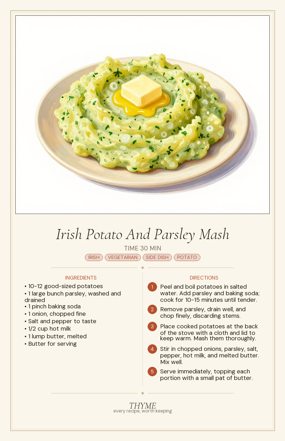 Irish Potato And Parsley Mash