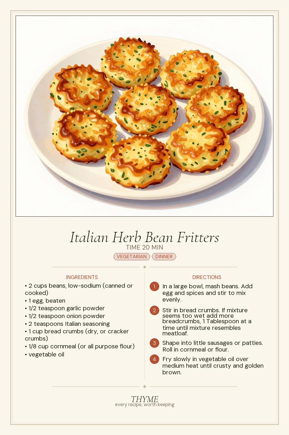 Italian Herb Bean Fritters