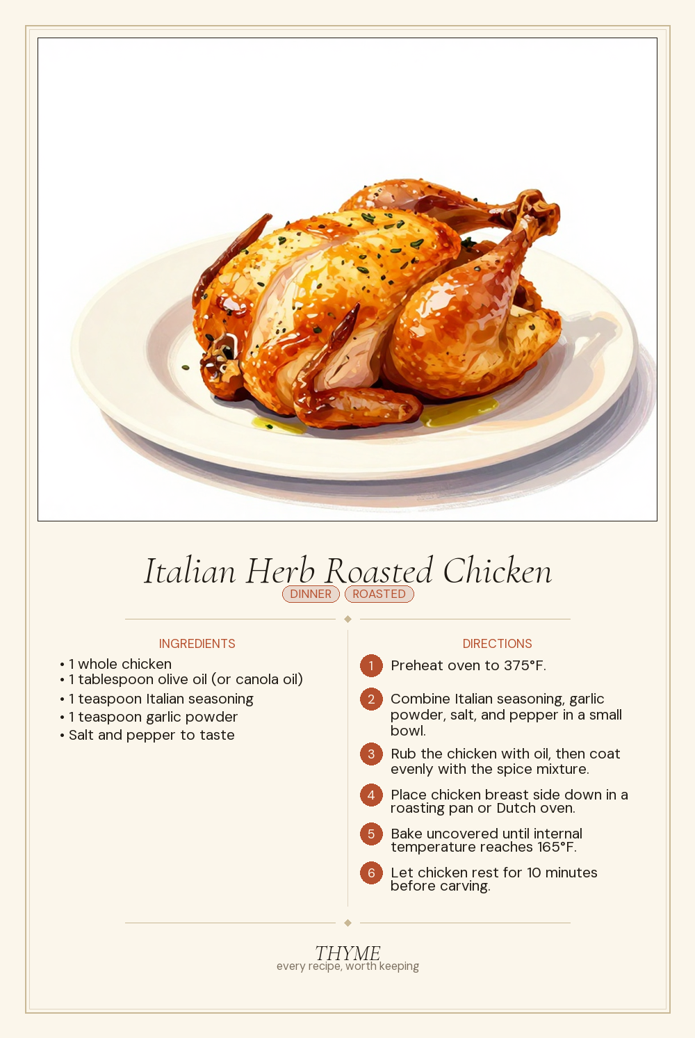 Italian Herb Roasted Chicken