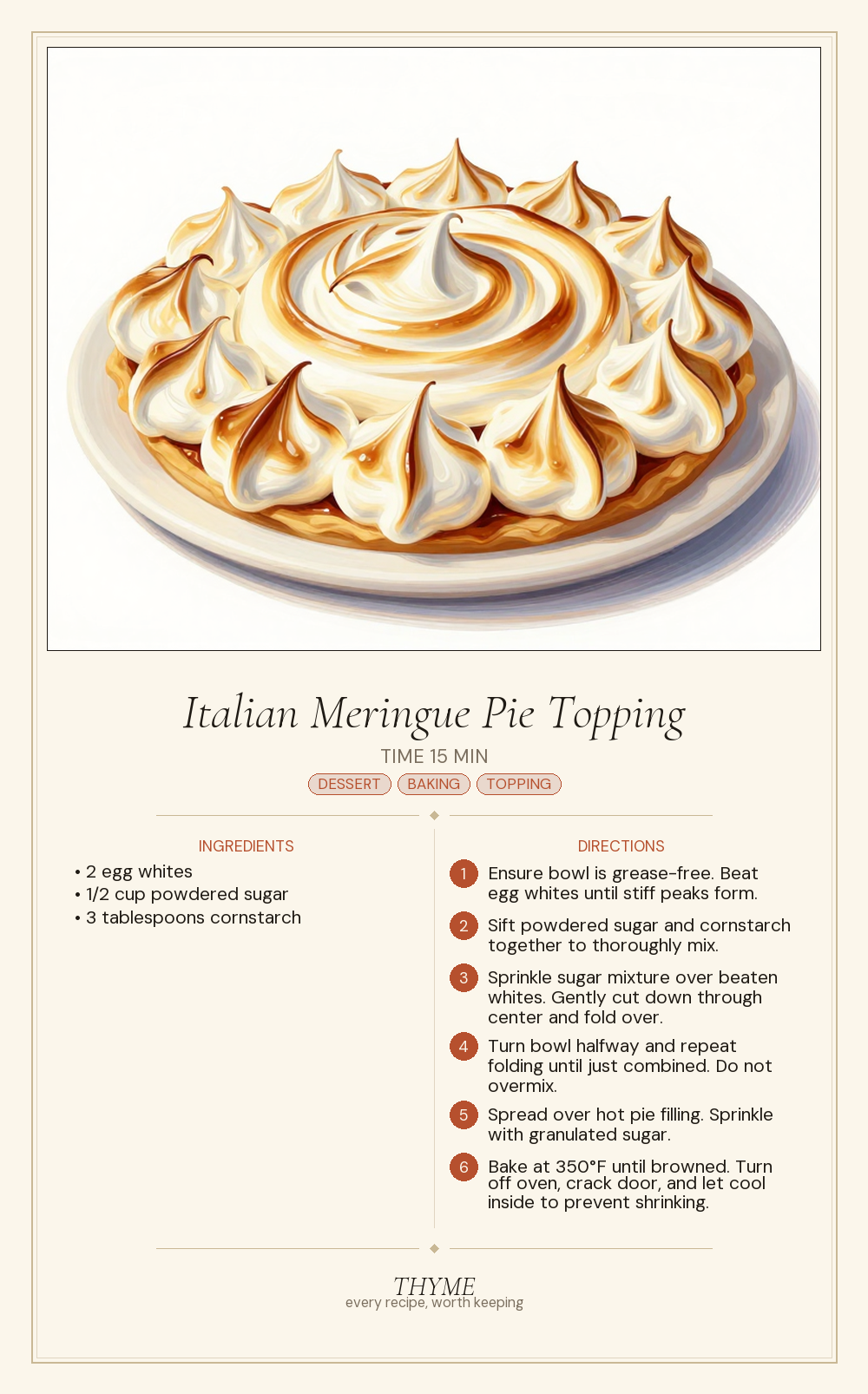 Italian Meringue Pie Topping
