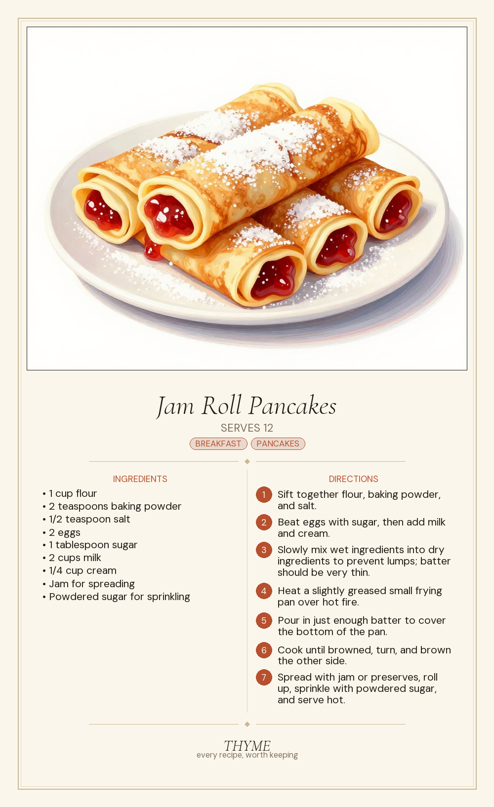 Jam Roll Pancakes