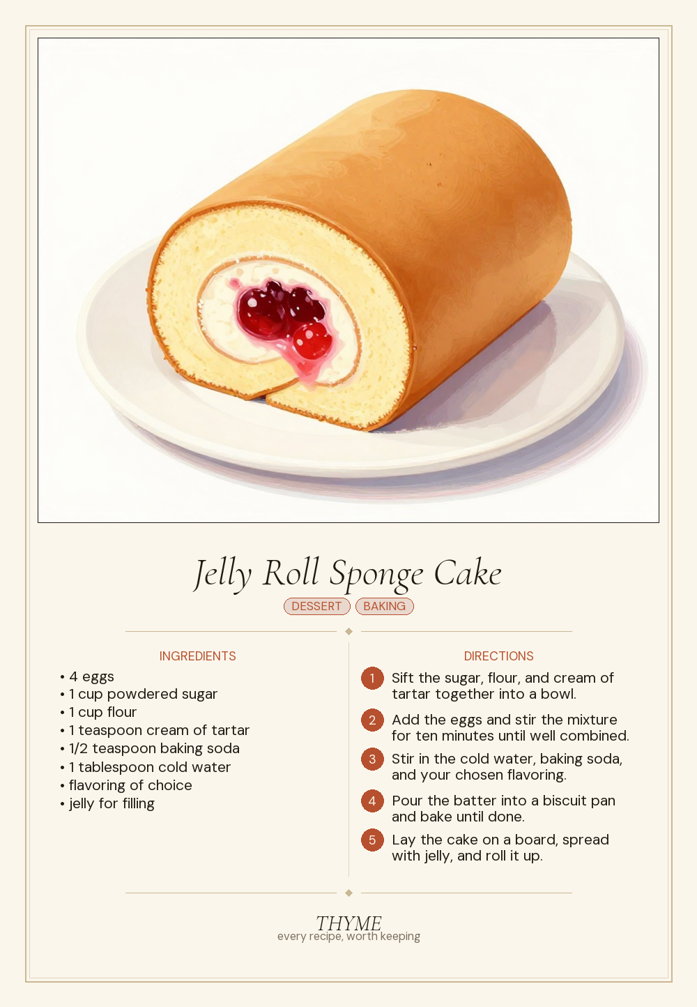 Jelly Roll Sponge Cake