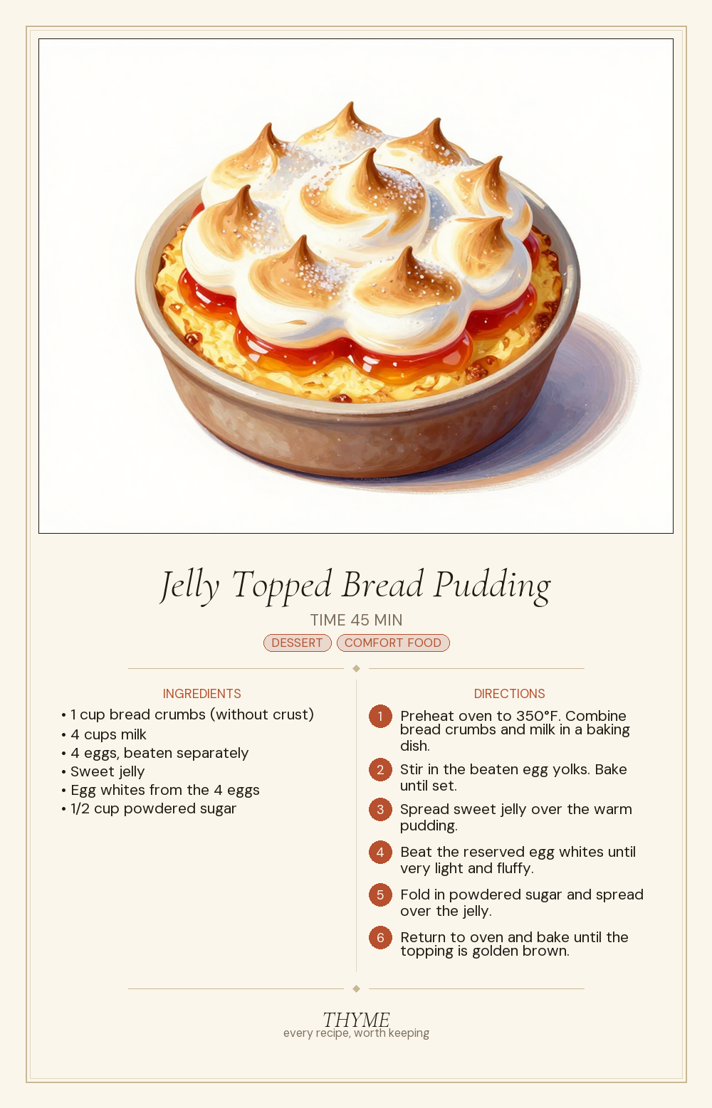 Jelly Topped Bread Pudding