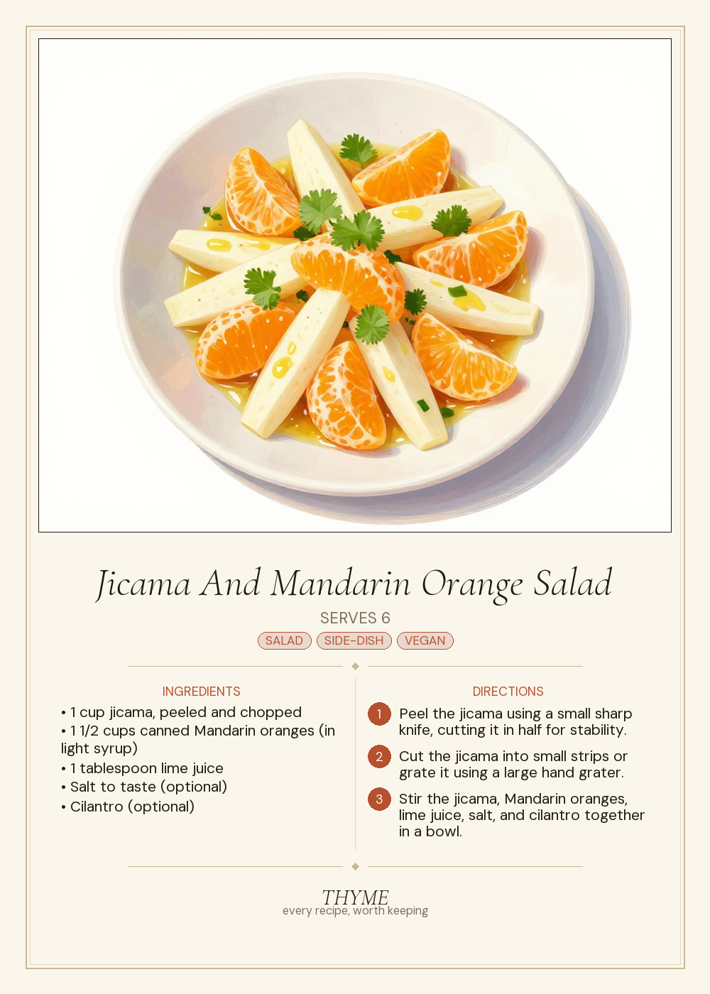 Jicama And Mandarin Orange Salad
