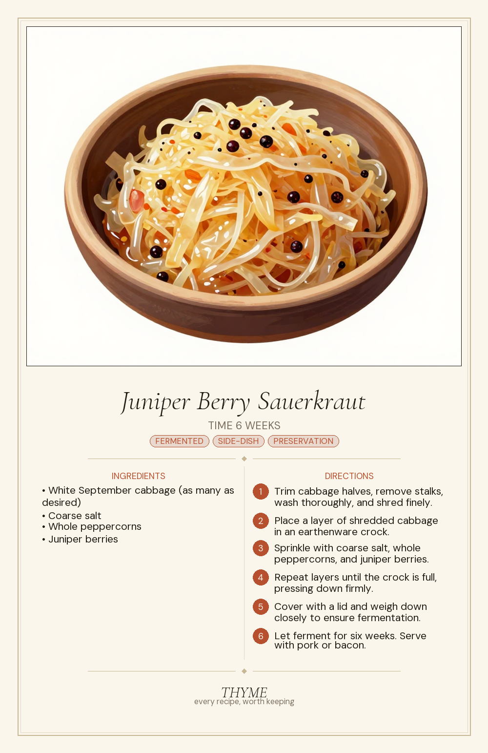 Juniper Berry Sauerkraut