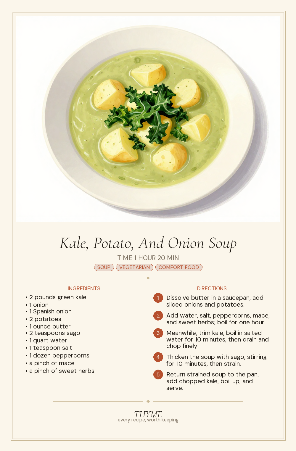 Kale, Potato, And Onion Soup